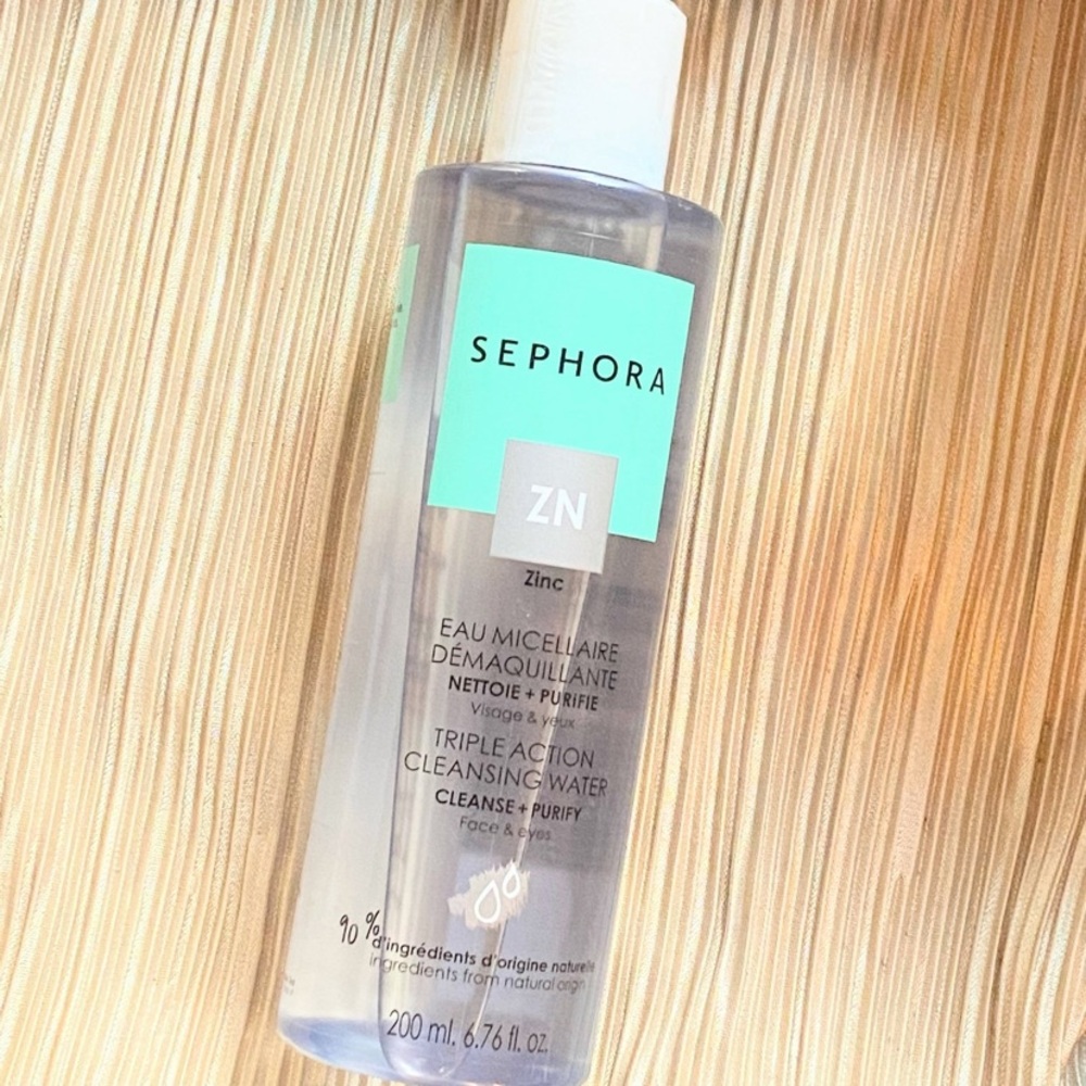 Sephora Triple Action Cleansing Water Face & Eyes 200ml / 6.76 fl. oz Full Size